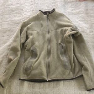 Arcteryx fleece - beige. Well loved but still very warm and cozy.